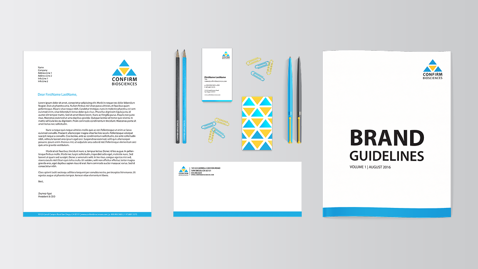 Print materials with Confirm Bioscienes branding