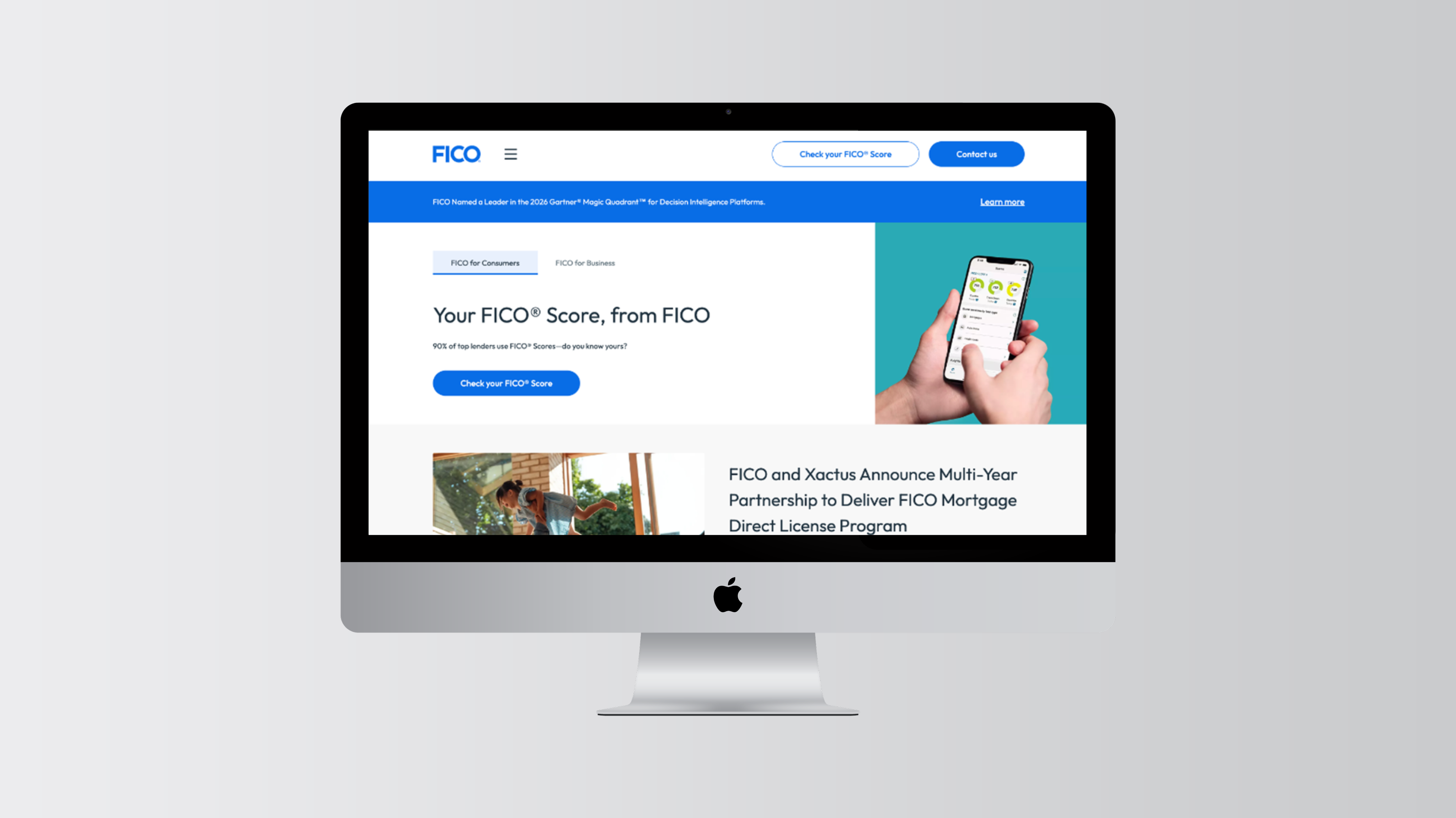 Computer screens with FICO website displayed