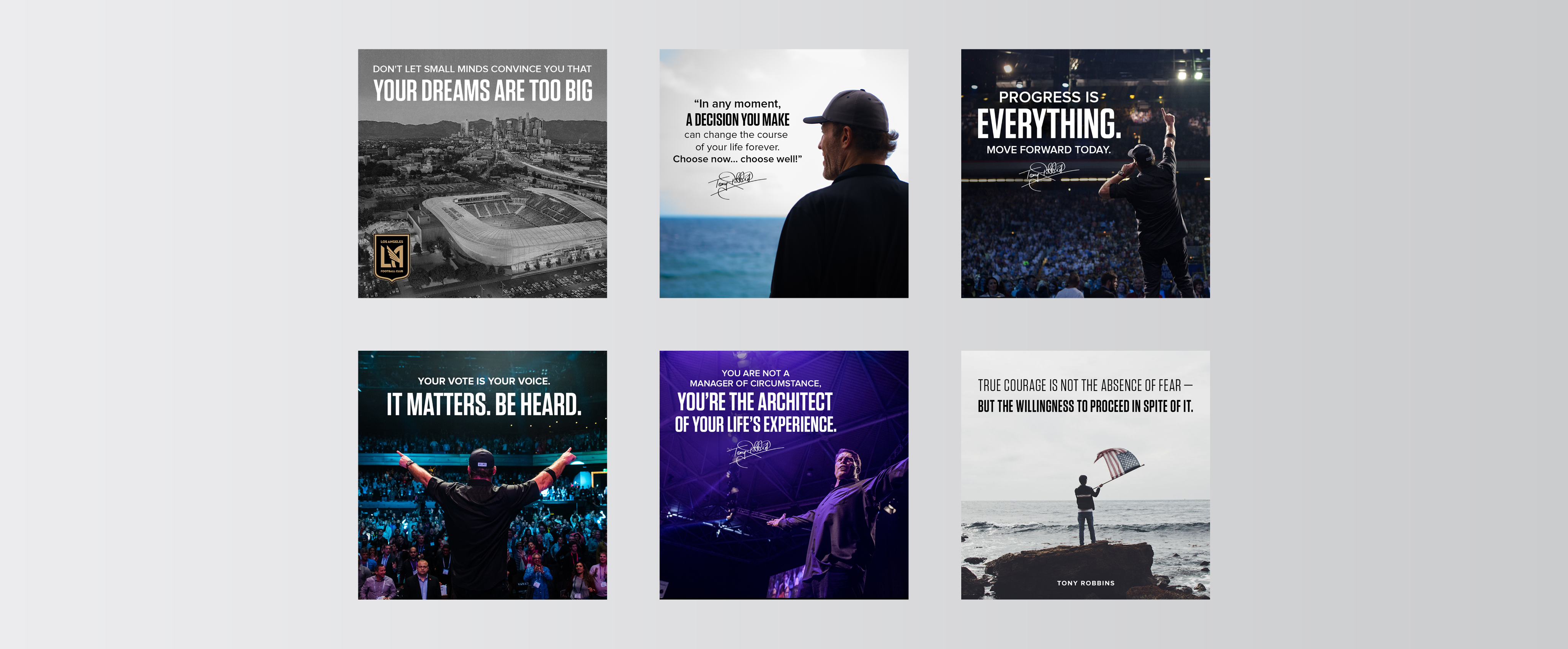 Social posts for Tony Robbins