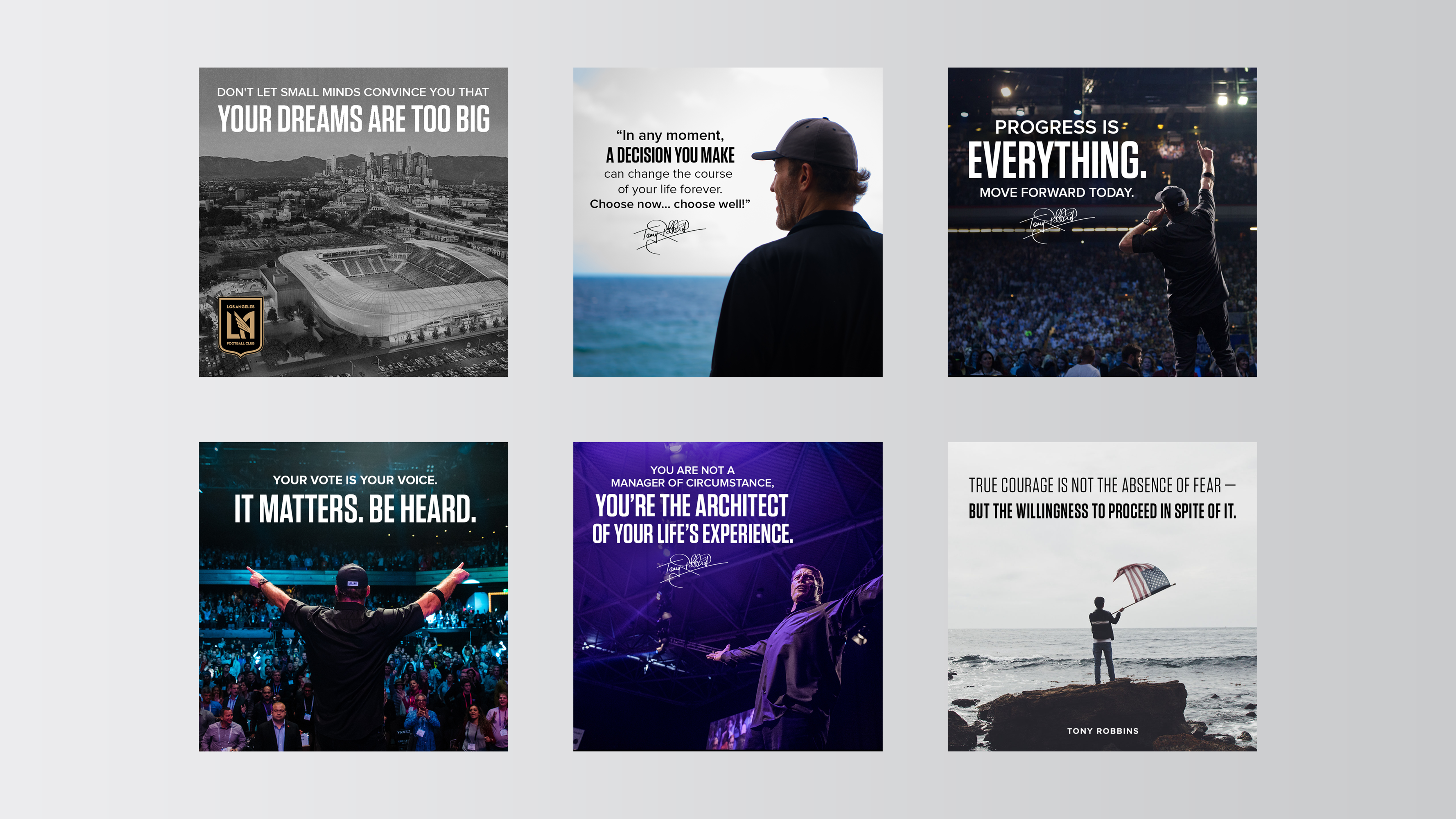 Social posts for Tony Robbins